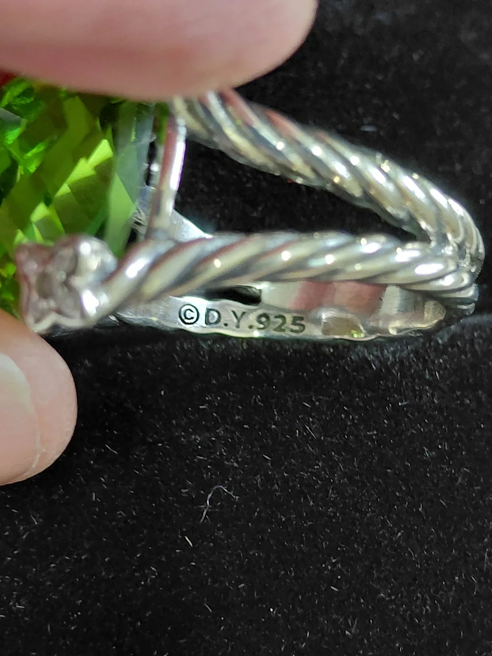 David Yurman Cushion Set Peridot Size 6